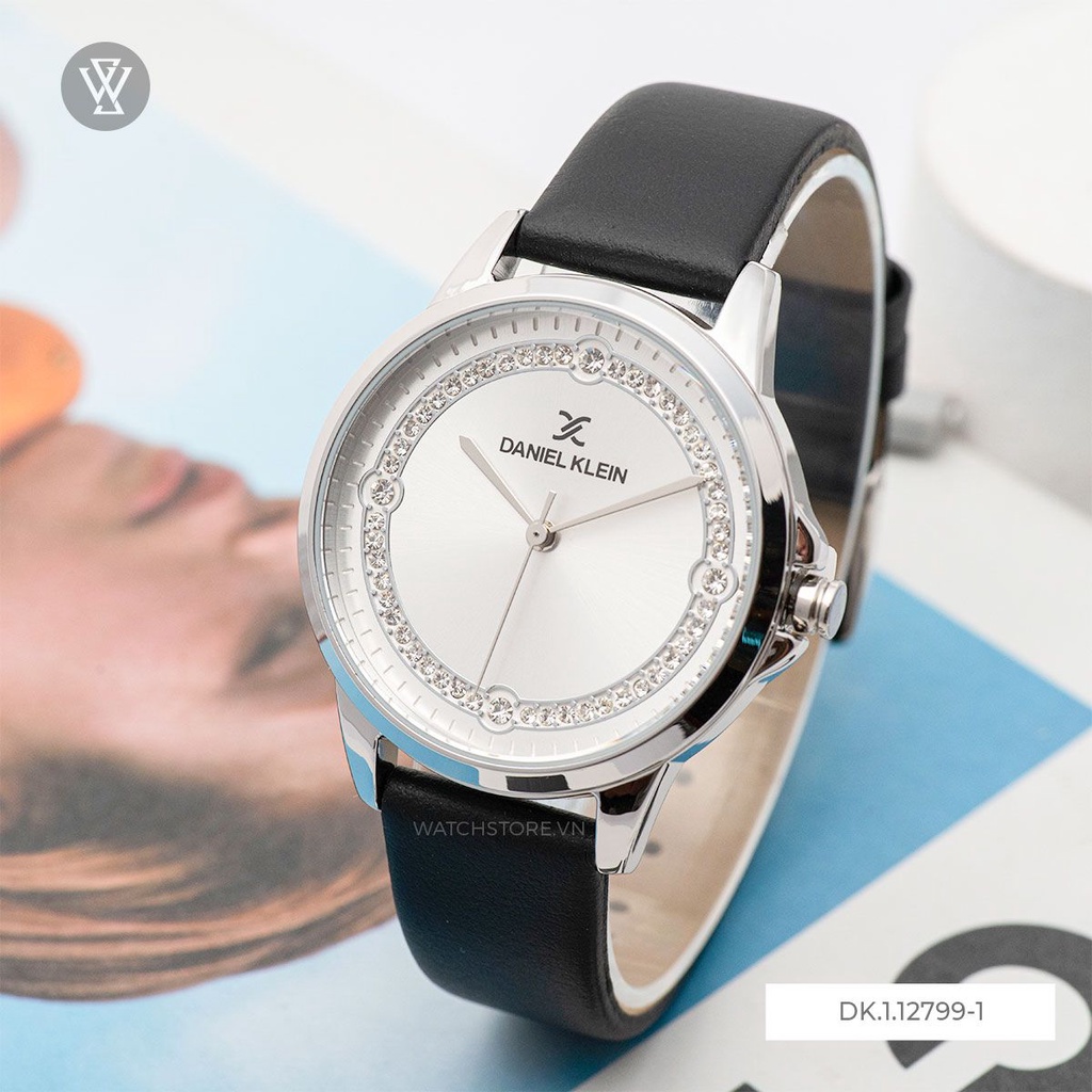 Đồng Hồ Quartz Nữ Daniel Klein Premium WATCHSTORE DK.1.12799-1 Mặt Kính Khoáng 34mm, Dây Da, Vỏ Thép Không Gỉ