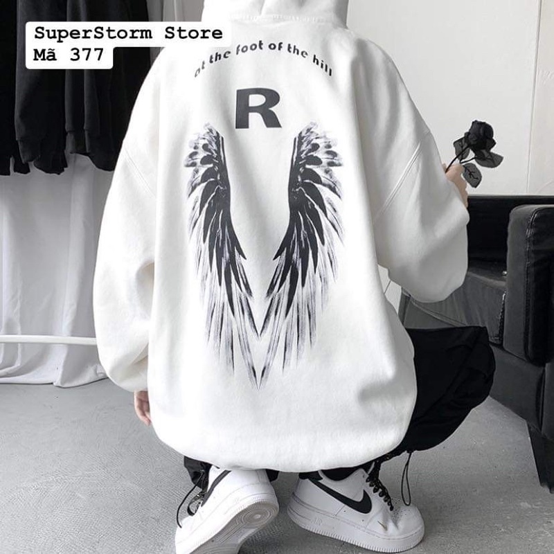Áo hoodie cánh R mũ 2 lớp