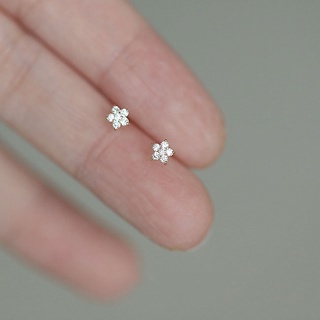 Bông tai mạ vàng 14k hình ngôi sao năm cánh đính đá thời trang cho nữ moissanite s925