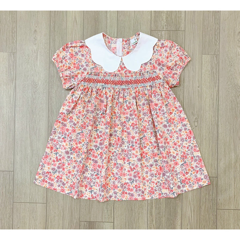 Váy cổ sen smock Pimpollo VN xuất Hàn
