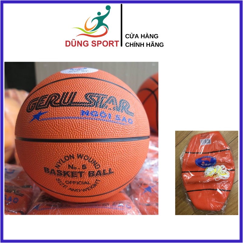 Quả banh bóng rổ GERU STAR số 5,số 6,số 7 chất liệu cao su, banh bóng rổ  Gerustar Basket ball thi đấu chính hãng