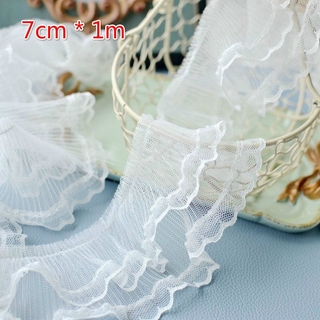 Dây Ren Hai Lớp 7cm * 1m Tự Làm Rèm Cửa Tiện Dụng Mate