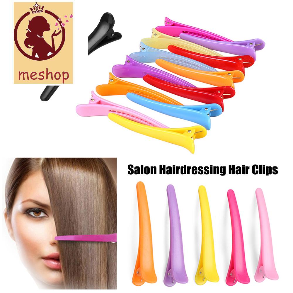 Set 10 Kẹp Tóc Nhựa Đơn Giản Chuyên Dụng Cho Salon Làm Tóc