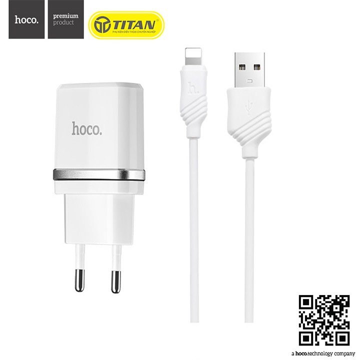 Củ Sạc 2 Cổng USB Kèm Dây Lightning HOCO - C12