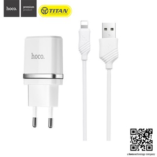 Củ sạc 2 cổng usb kèm dây lightning hoco - c12