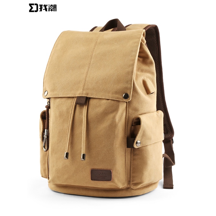 Ba Lô Vải Canvas Sức Chứa Lớn Phong Cách Mới Đơn Giản Hợp Thời Trang Cho Nam Ba Lô Thời Trang Phong Cách Năng Động