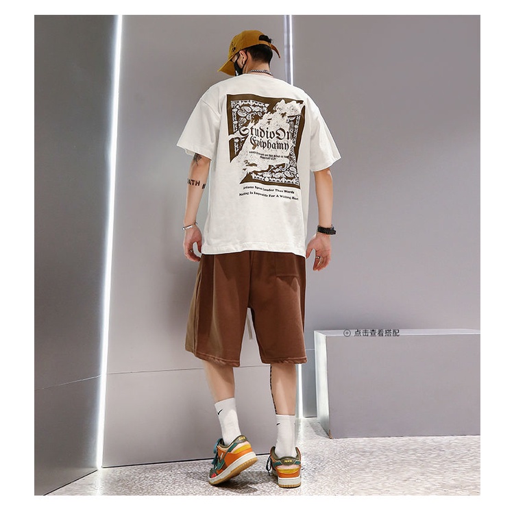Áo Thun Tay Ngắn Dáng Rộng Chất Liệu Cotton Plus Size Cho Nam
