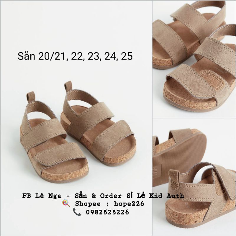 Dép sandal nâu HM US sz từ 20/21 đến 25