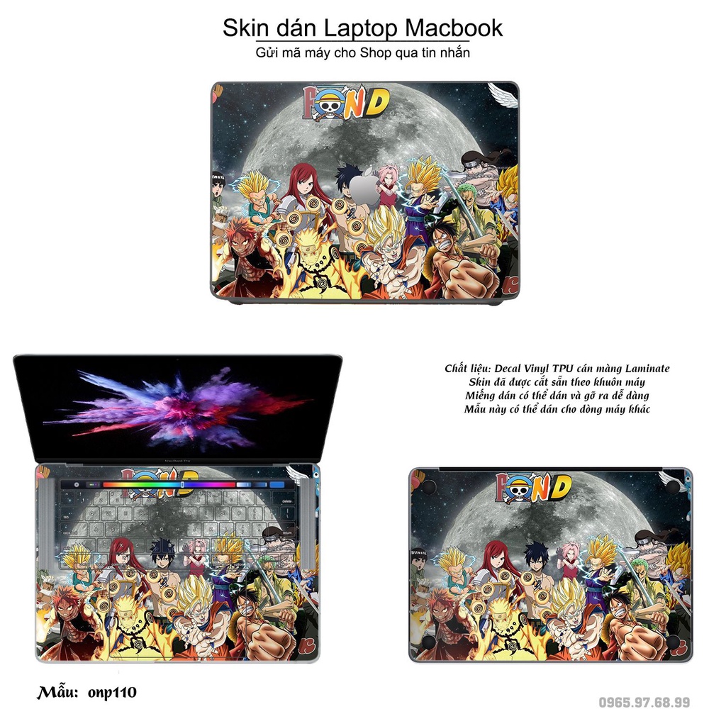 Skin dán Macbook mẫu One Piece (đã cắt sẵn, inbox mã máy cho shop)