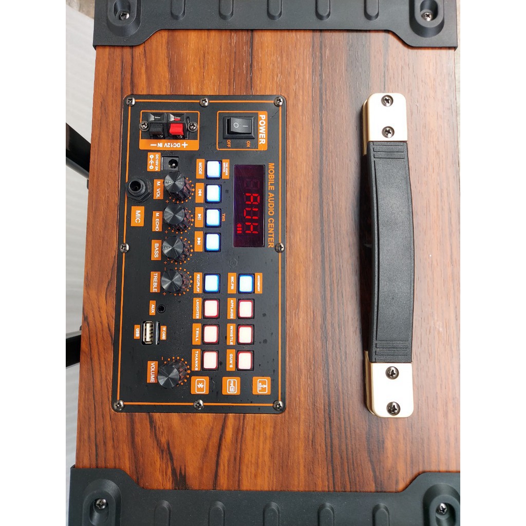 Loa kéo 3 tấc M-smart MS-V12, công suất lớn, bass trầm ấm, âm thanh chuyên nghiệp, 2 micro