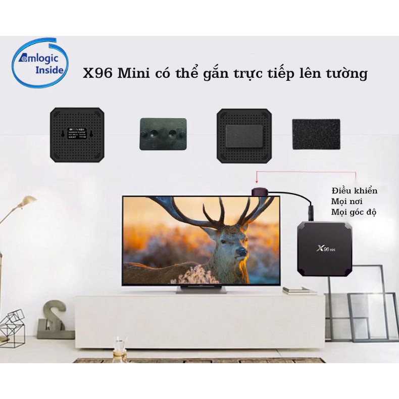 ĐẦU TV Box X96 mini ram 2G rom 16G tặng kèm dây cáp kết nối sạc điện thoại đáng yêu siêu chất