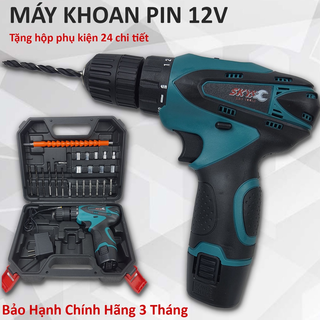Máy khoan pin 12v ML120H chính hãng GGG - Máy bắn vít không dây đảo chiều - khoan sắt, khoan gỗ - Tặng kèm mũi vít