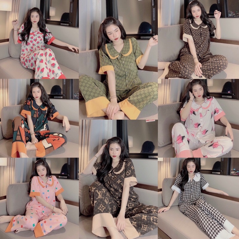 Bộ lụa Pijama tay ngắn chất lụa Mango mềm mịn, không nhăn - 100% ảnh thật