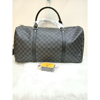 túi Trống du lịch đen ô vuông đẹp