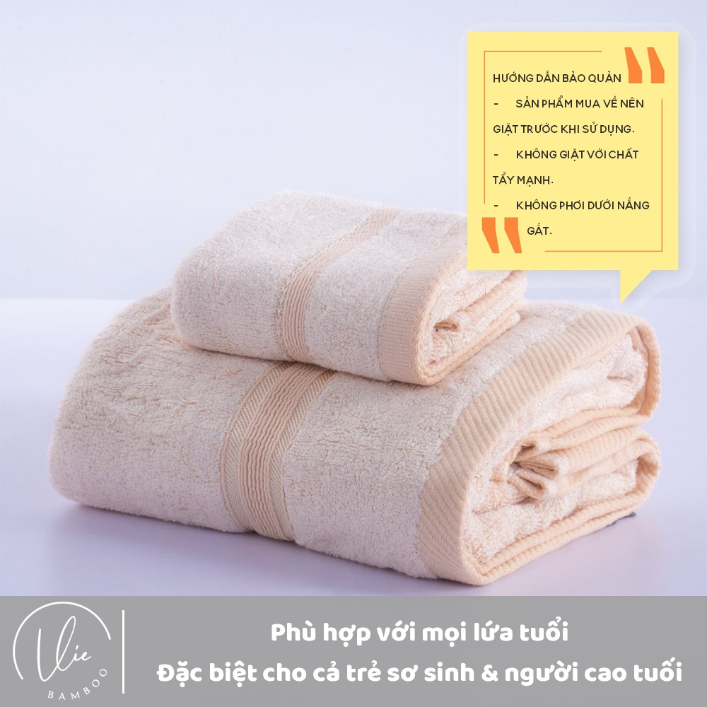 Khăn tắm sợi tre cao cấp VIECOTTON TDTR1 siêu óng siêu mềm thấm hút siêu kháng khuẩn siêu an toàn - 100% bông Bamboo