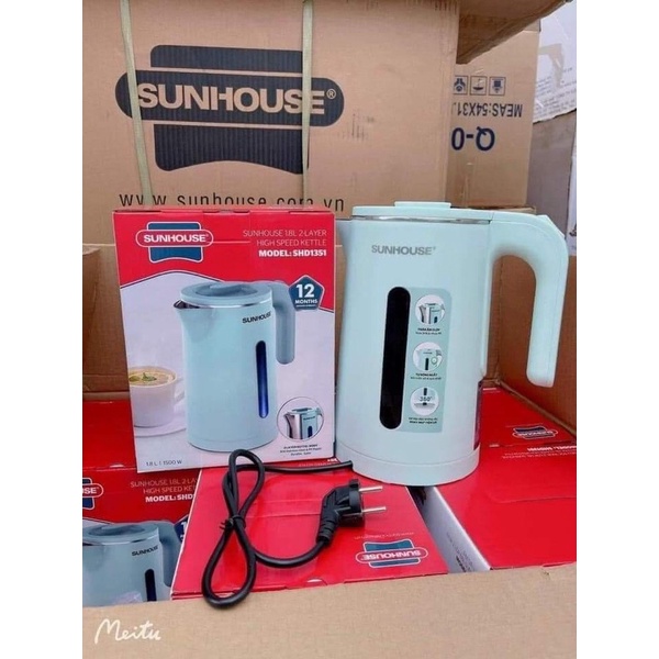Ấm siêu tốc 2 lơp Sunhouse SHD1351