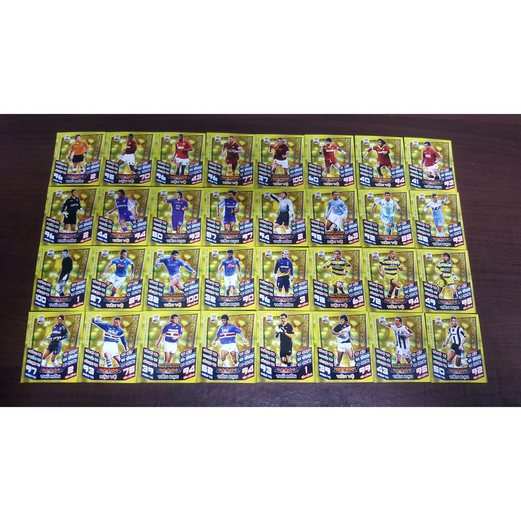 - Bộ thẻ in Match Attax Huyền thoại Serie A Calcio Poca