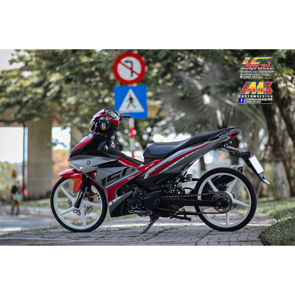 TEM RỜI mẫu Y15ZR cho Exciter 150 xám - đỏ - không bay màu - chuẩn form dễ dán