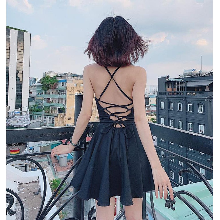 Đầm xòe đan lưng