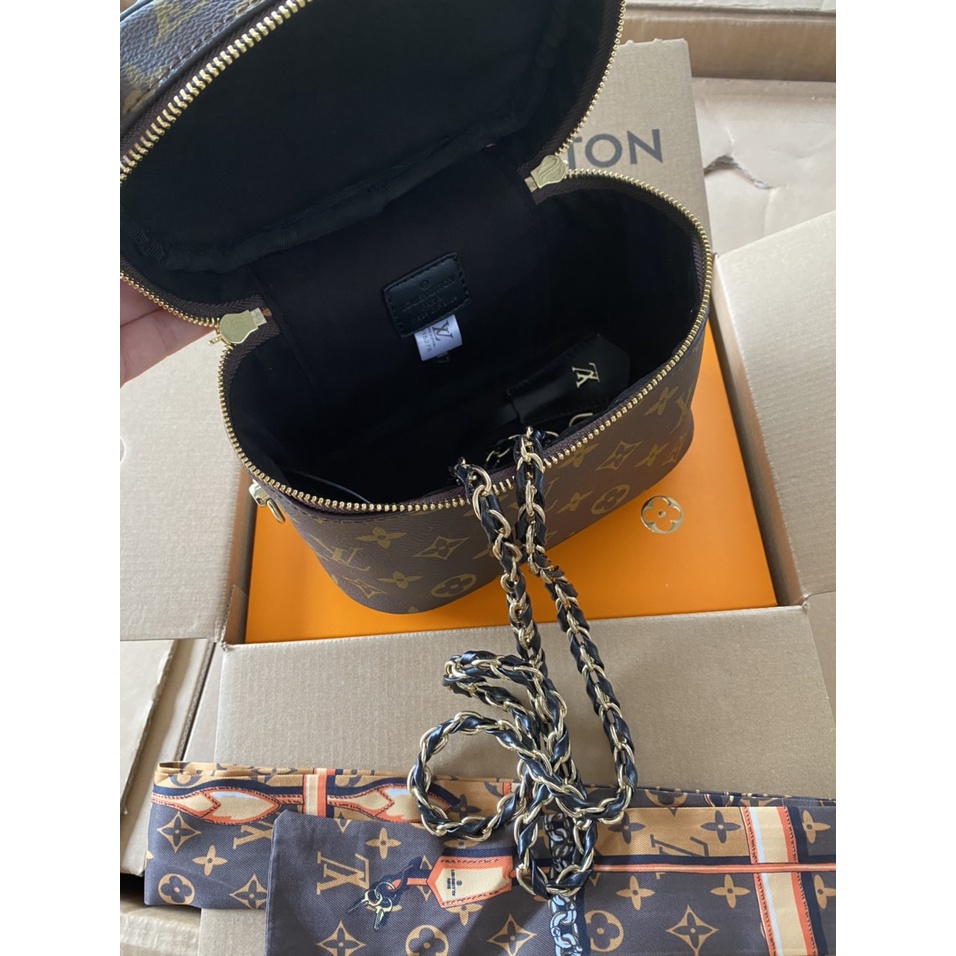 Túi xách L.V Vanity SP dáng cốp Full box nam châm, dustabg size 20/Túi cầm tay L.V Vanity SP Full box 2 lớp size 20