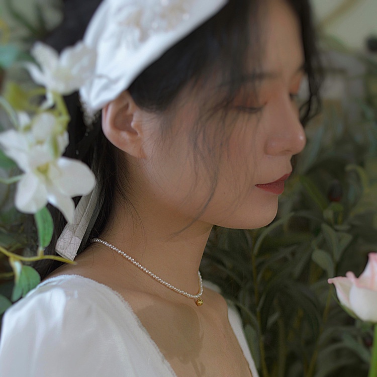 Vòng cổ choker ngắn bằng hợp kim đính ngọc trai giả thời trang sang trọng cho nữ