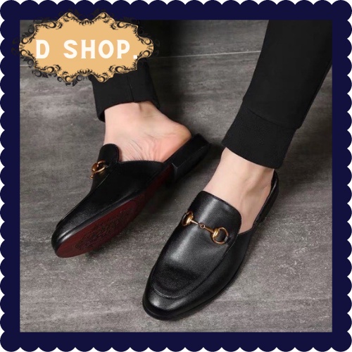 Giày sục nam da mờ khoá ngang (free ship)