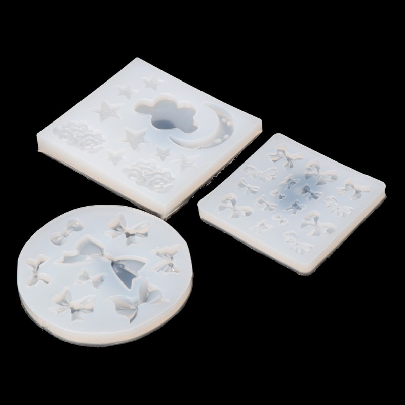 Khuôn Silicon Làm Trang Sức DIY Từ Epoxy Resin Hình Nơ / Ngôi Sao / Mặt Trăng Xinh Xắn