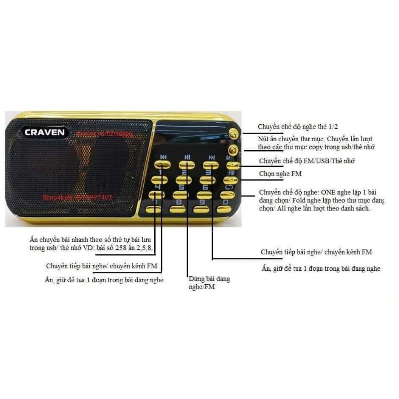 Combo loa Craven 3 pin 853