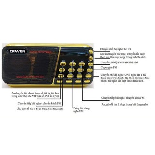 Combo loa craven 3 pin 853