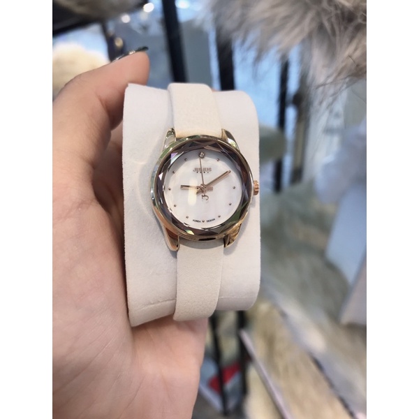 Đồng Hồ Nữ JA-723B Julius Hàn Quốc Dây Da (Trắng)