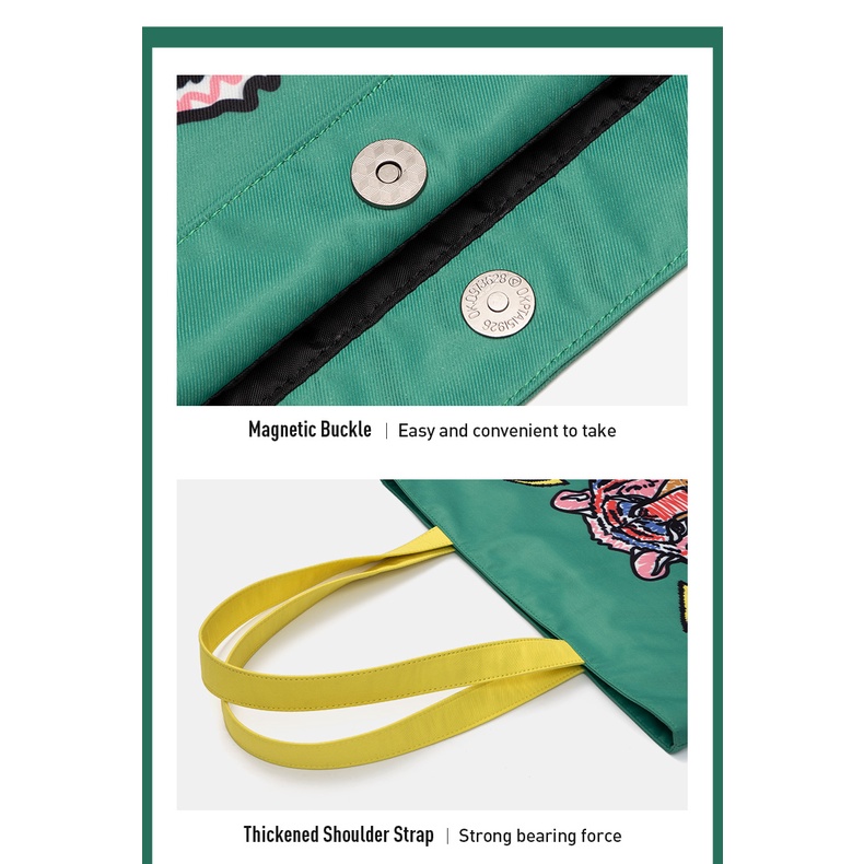 MAH Túi đeo vai Thiết kế in ấn thời trang Tiger Túi vải du lịch thông thường sức chức lớn dành cho cả nam và nữ