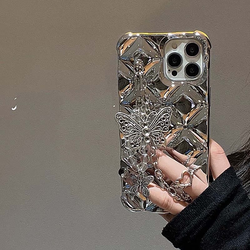 Ốp Điện Thoại Hình Vuông Đính Kim Cương Giả Kèm Dây Đeo Nơ Cho iphone 14 pro max 12 pro max 15Proamx 15 11 pro max xs max xr x 13proamx plus