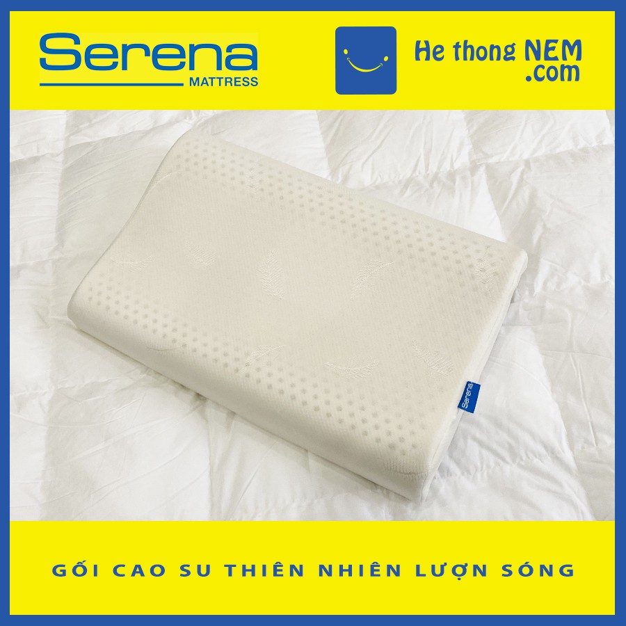 Gối Cao Su Non Người Lớn SERENA Ruột Gối Nằm Ngủ Cao Su Thiên Nhiên Non Lượn Sóng Người Lớn Chống Đau Cổ Vai Gáy Cao Cấp