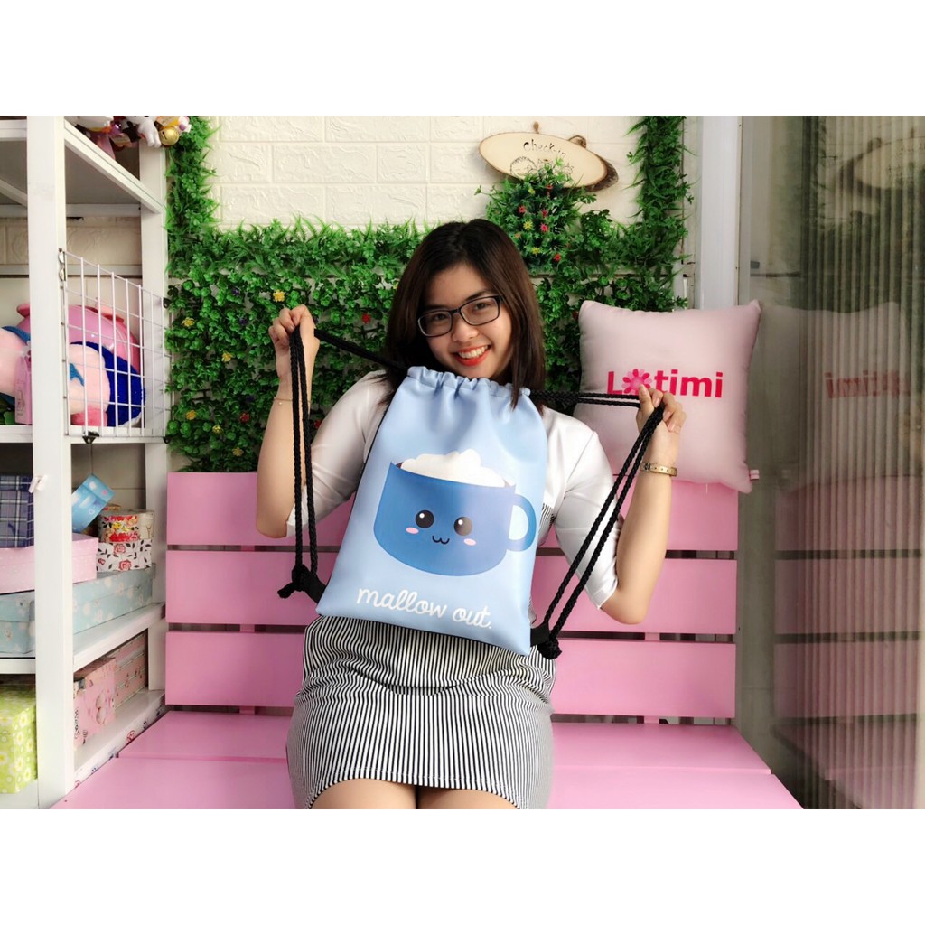 Balo dây rút Ly dễ thương 37x32cm