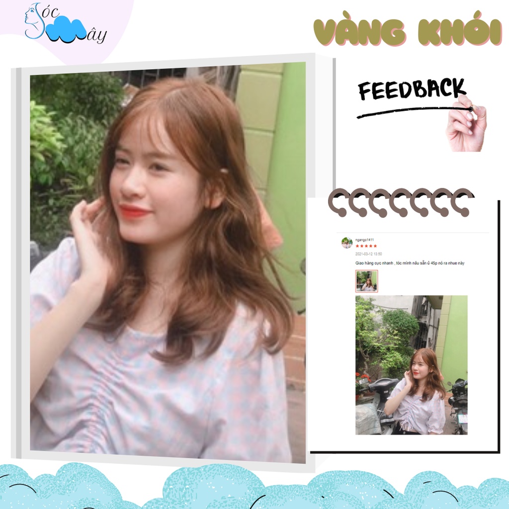 Thuốc nhuộm tóc màu VÀNG KHÓI tặng kèm trợ nhuộm oxy