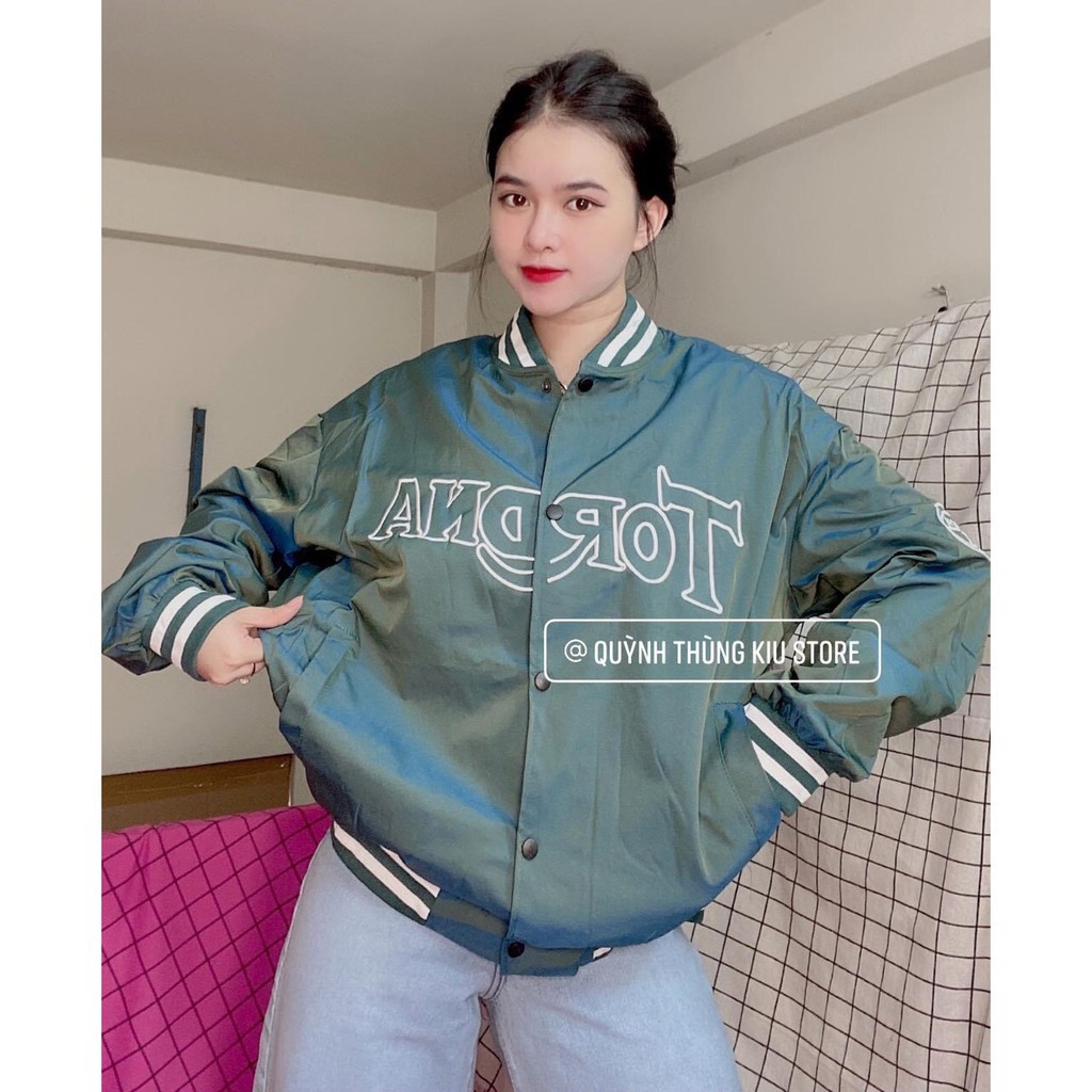 Áo khoác gió bomber 💖FREESHIP💖 Áo bomber nữ màu xanh siêu lạ AD46 SUNNY