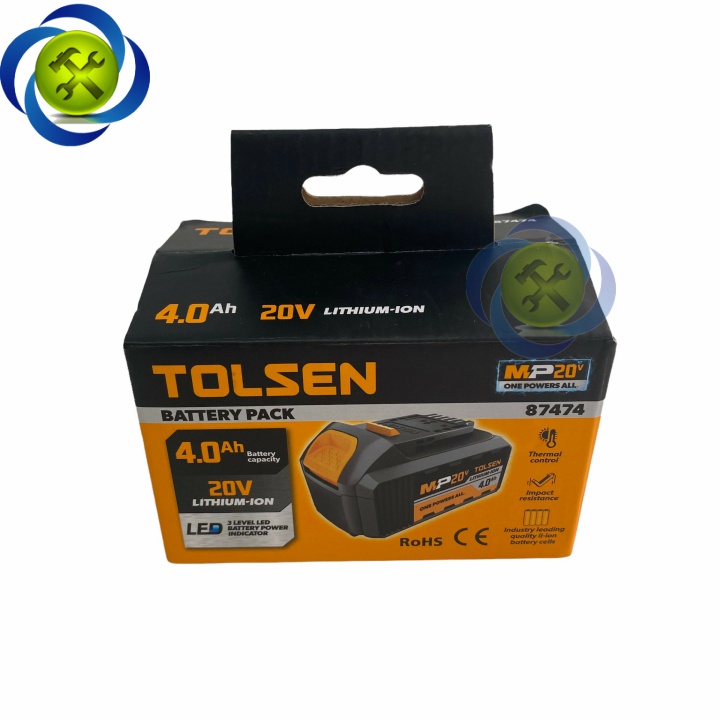 Pin 20V 4.0Ah Tolsen 87474 (tương thích với tất cả các công cụ không dây TOLSEN MP20V)