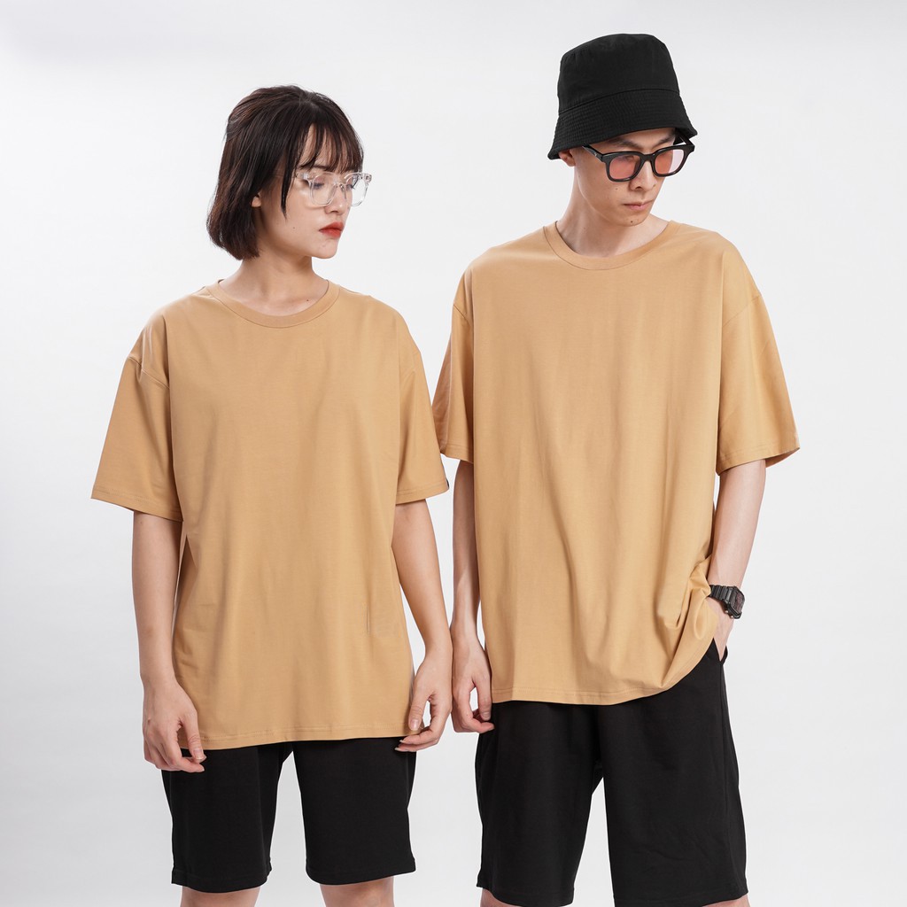 Áo thun Unisex  Basic Tee phông trơn nam nữ tay lỡ oversize form rộng V11