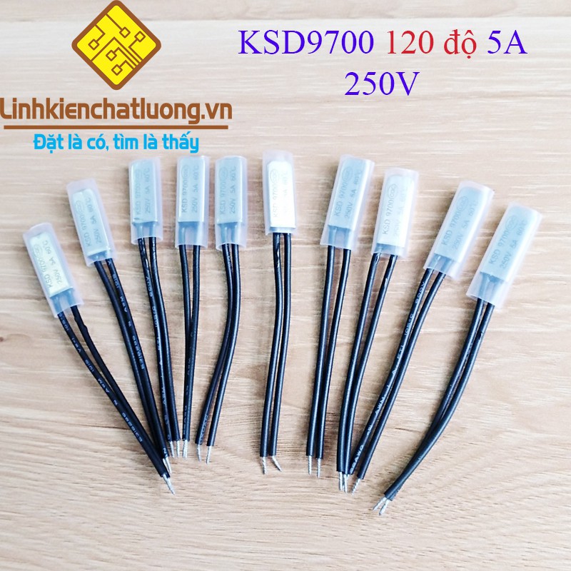 10 chiếc relay nhiệt KSD9700 120 độ 5A 250V thường đóng