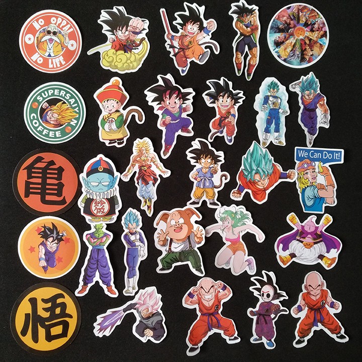 Bộ Sticker dán cao cấp chủ đề DRAGON BALL - SONGOKU - Dùng dán Xe, dán mũ bảo hiểm, dán Laptop...