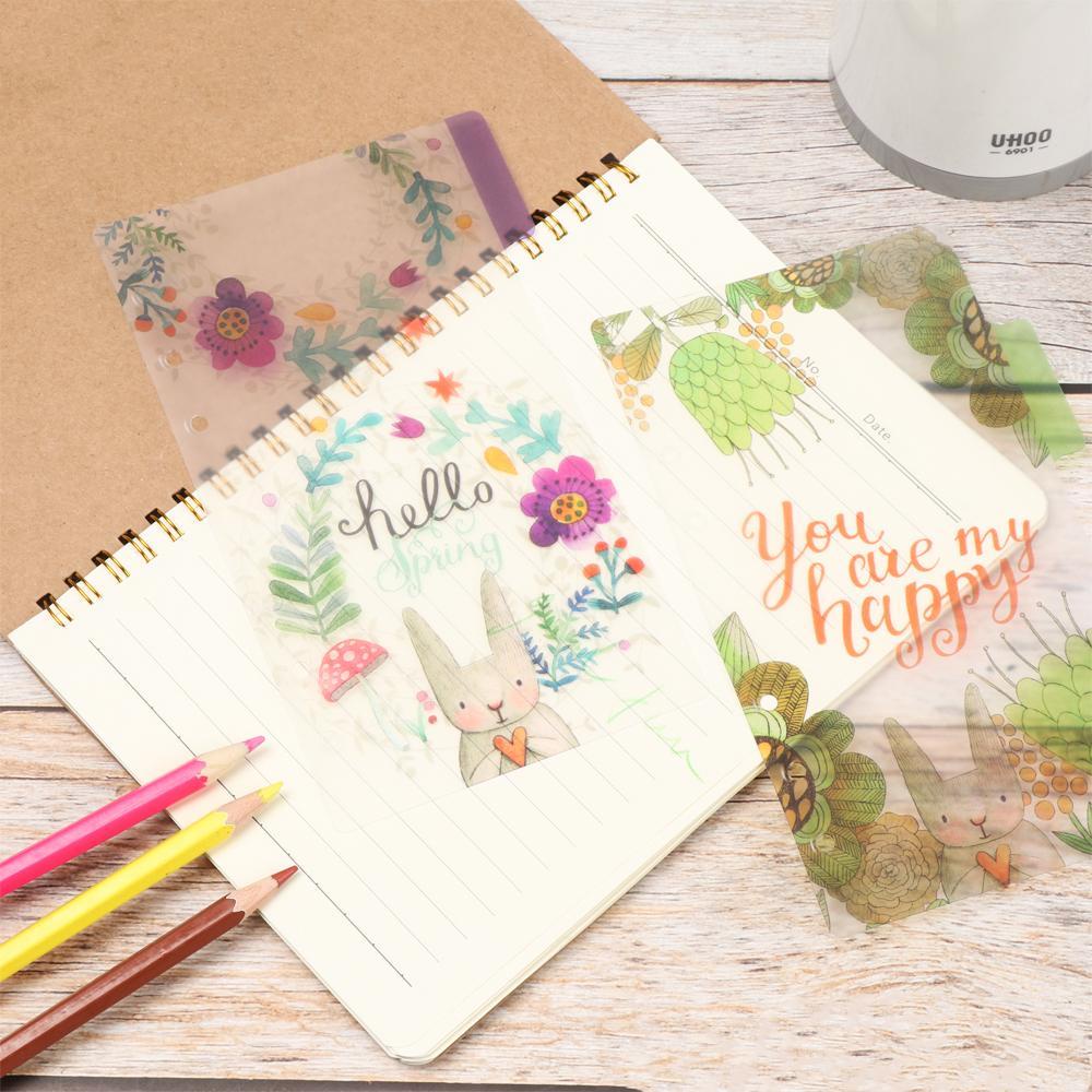 PISTA Set 5 Trang Nhựa Chia Ngăn Sổ Tay Thời Trang Cho A5A6