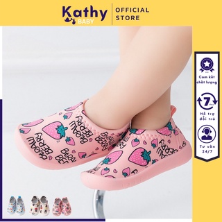 Giày Tập Đi Cho Bé Gái Trai Đế Cao Su Non Mềm Chống Trơn Trượt Siêu Dễ Thương Từ 1 đến 3 tuổi Kathybabi