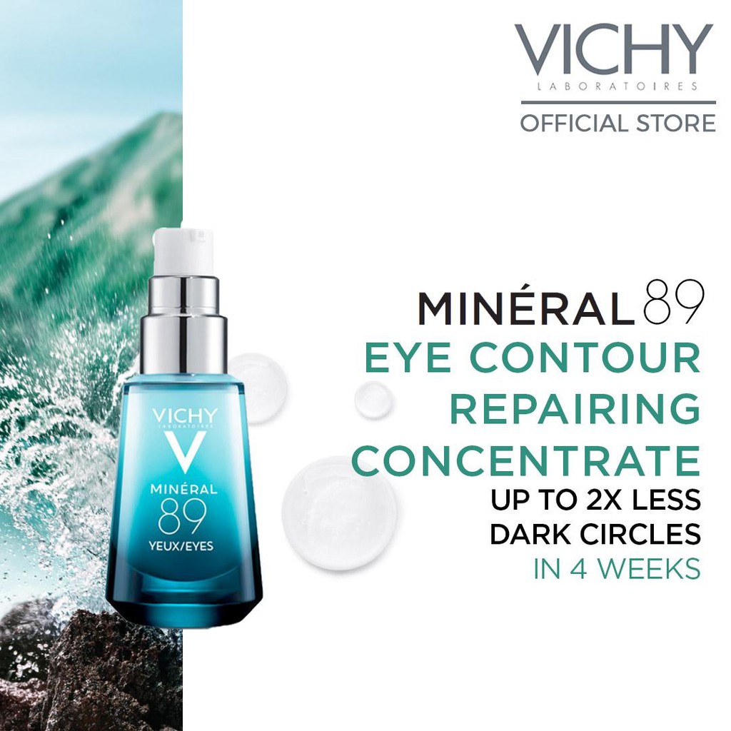 Sample Vichy Chính Hãng- Dưỡng Chất Vichy Eyes 89 Giàu Khoáng Chất Cho Vùng Da Quanh Mắt Dưỡng Ẩm, Giảm Quầng Thâm 1ml