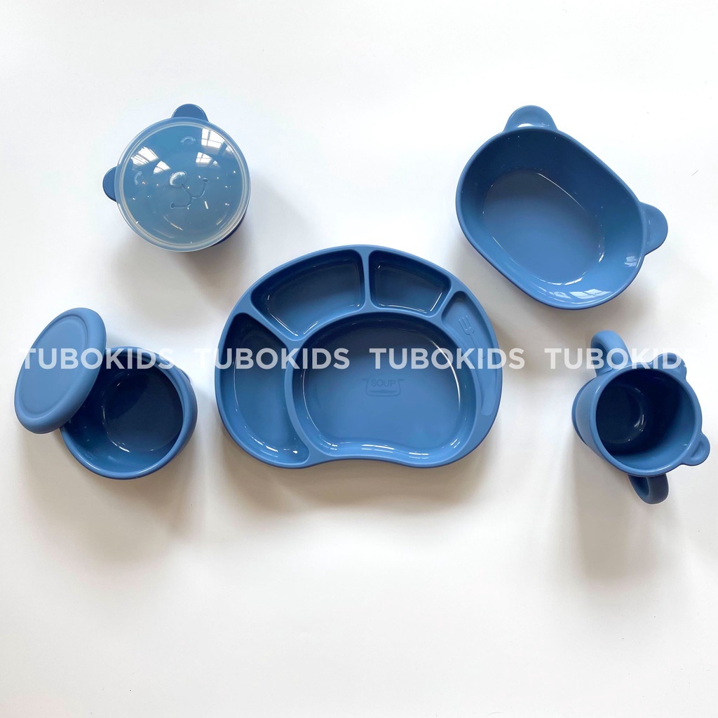 Khay Bát Ăn Dặm Silicone Cho Bé Chống Đổ Chính Hãng Alphaline Hàn Quốc