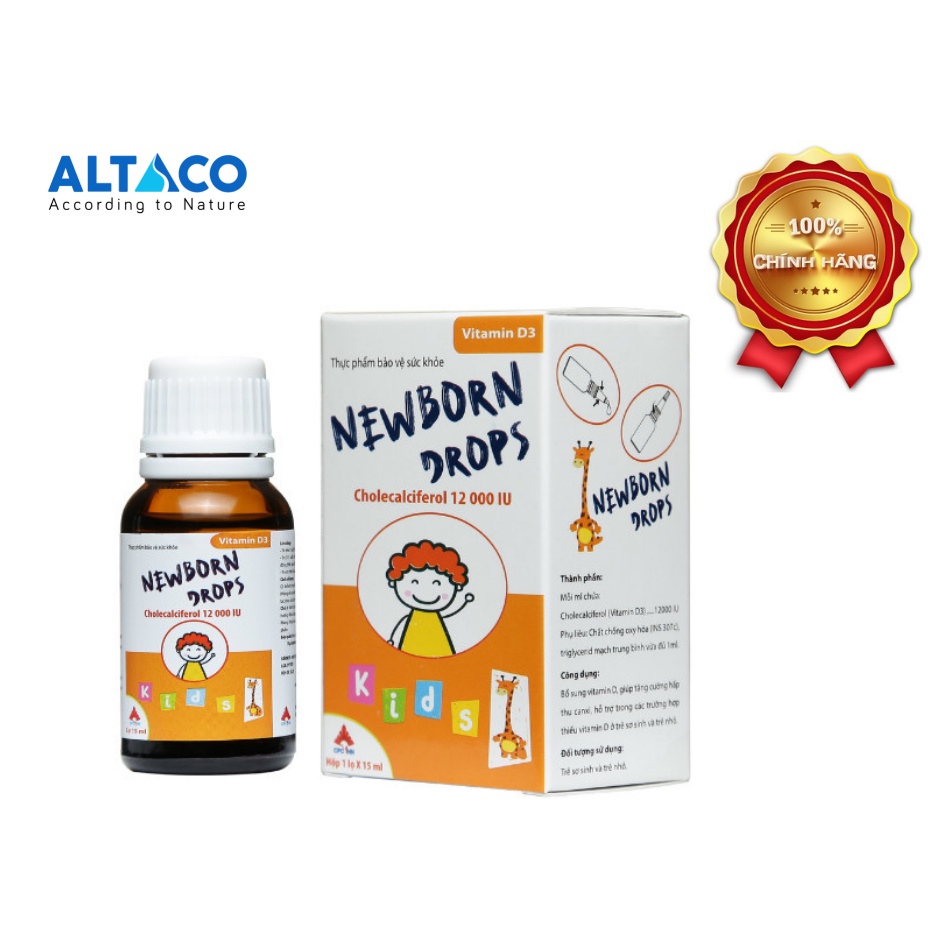 VITAMIN D3 Newborn Drops 12000IU Nguyên liệu Châu Âu - Giúp bé tăng cường miễn dịch mùa Covid(15ml)