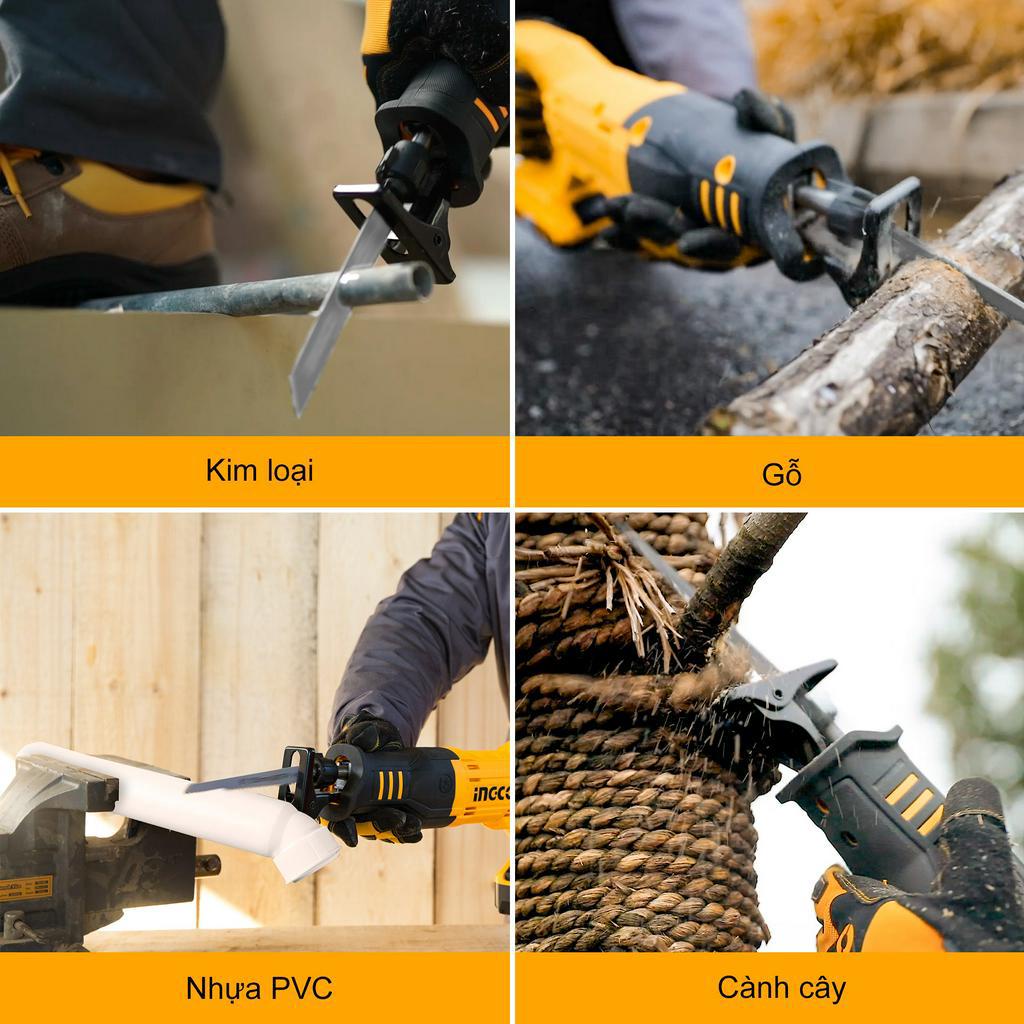 Máy cưa kiếm cầm tay dùng pin INGCO CRSLI1151 (chưa bao gồm pin và sạc)