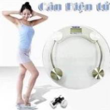 [Xả kho + free ship] Cân điện tử trong suốt bằng kính cường lực hình tròn tối đa 180KG