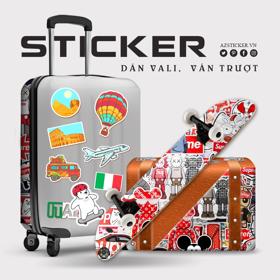 Hình Dán Superme | STK143-50 | Dán Nón Bảo Hiêm, Điện Thoại, Laptop, Bình Nước...Chất liệu PVC Chống Nước, Chống Bay Màu