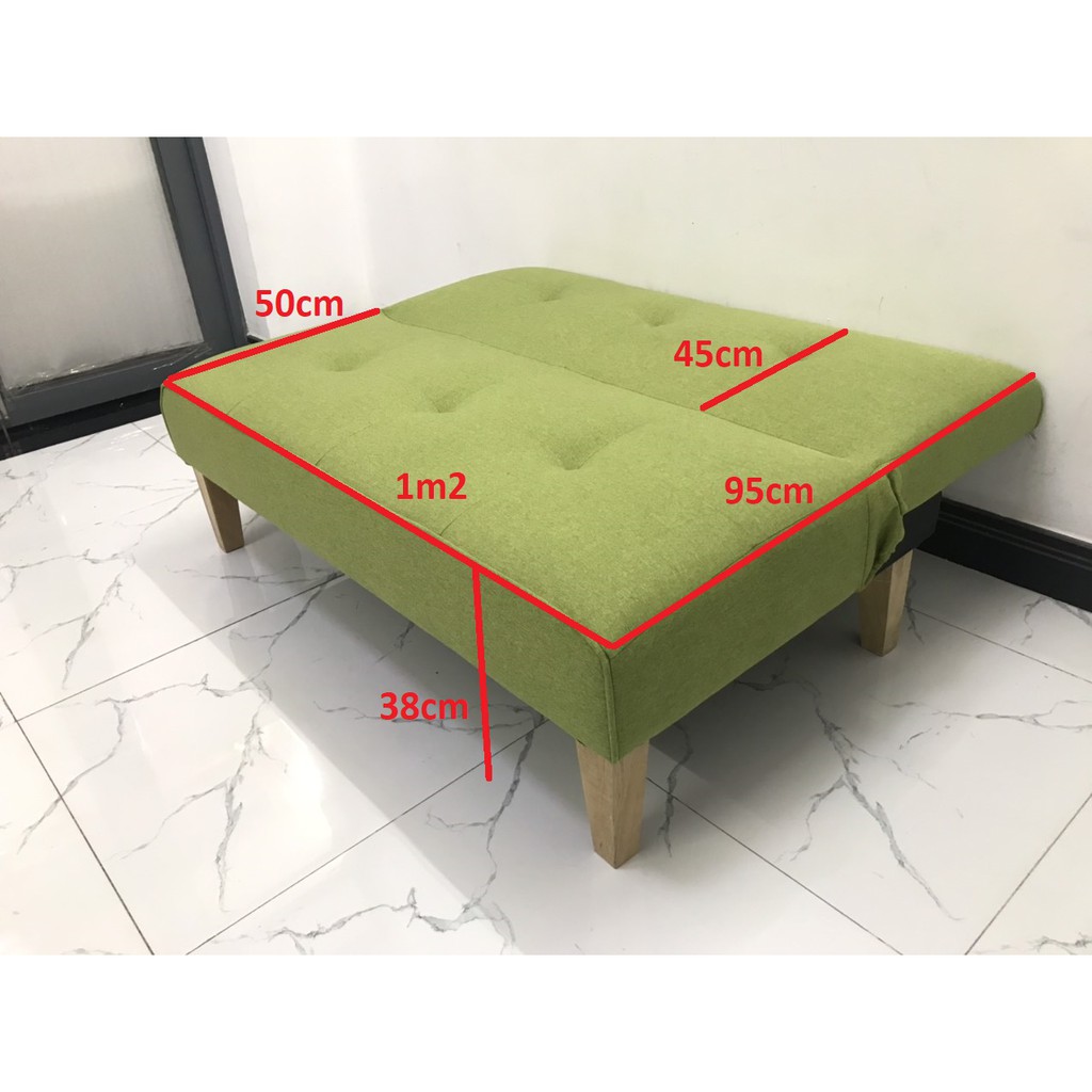 Bộ ghế sofa giường sofa bed phòng khách mini 1m2 xanh lá vải bố sofa giá rẻ Nội thất Linco HCM sài gòn