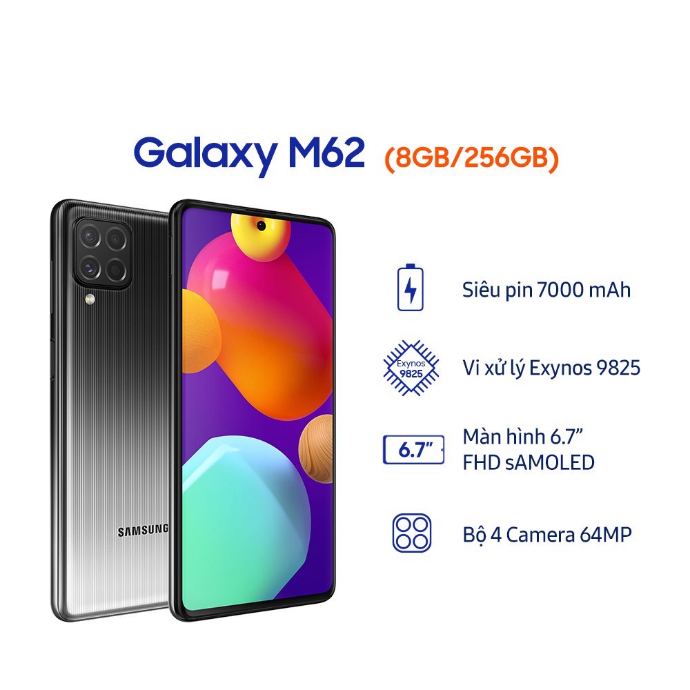 Điện Thoại Samsung Galaxy M62 8GB/256GB - Hàng Chính Hãng